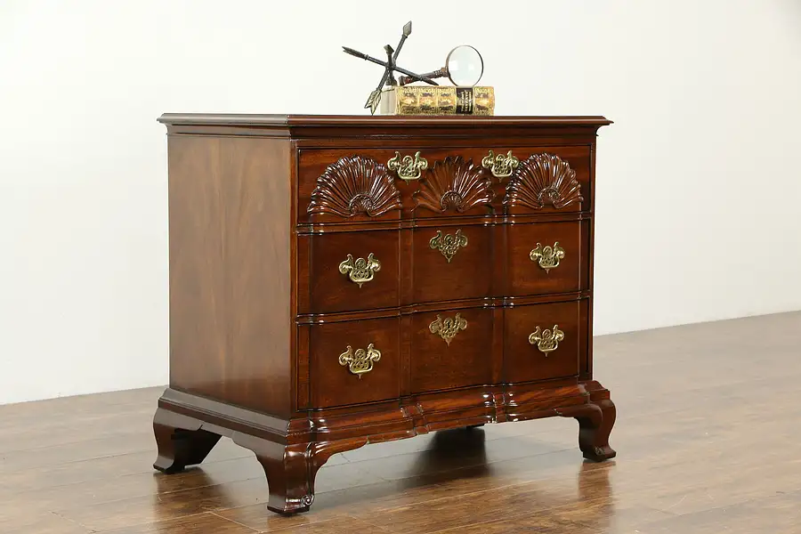 Main image of Georgian Blockfront Vintage Mahogany Hall Chest or Dresser, Kindel