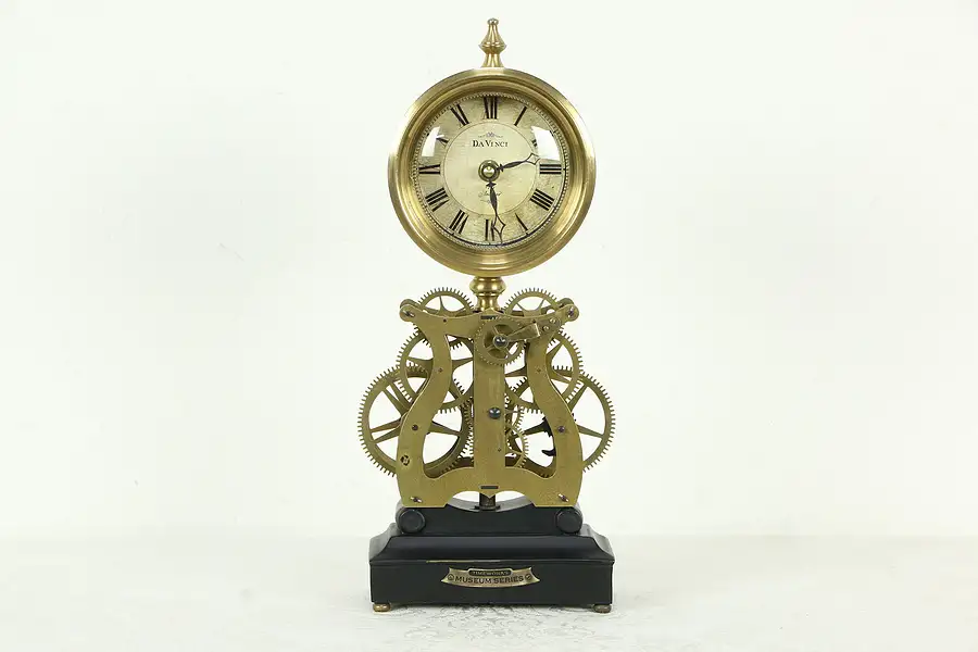 Main image of Da Vinci Anchiano Timeworks Brass Museum Clock, Quartz Movement