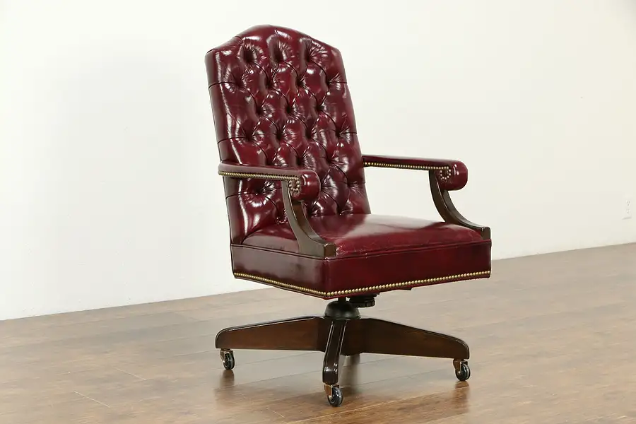 Main image of Harden Cherry & Leather Vintage Desk or Conference Swivel Chair