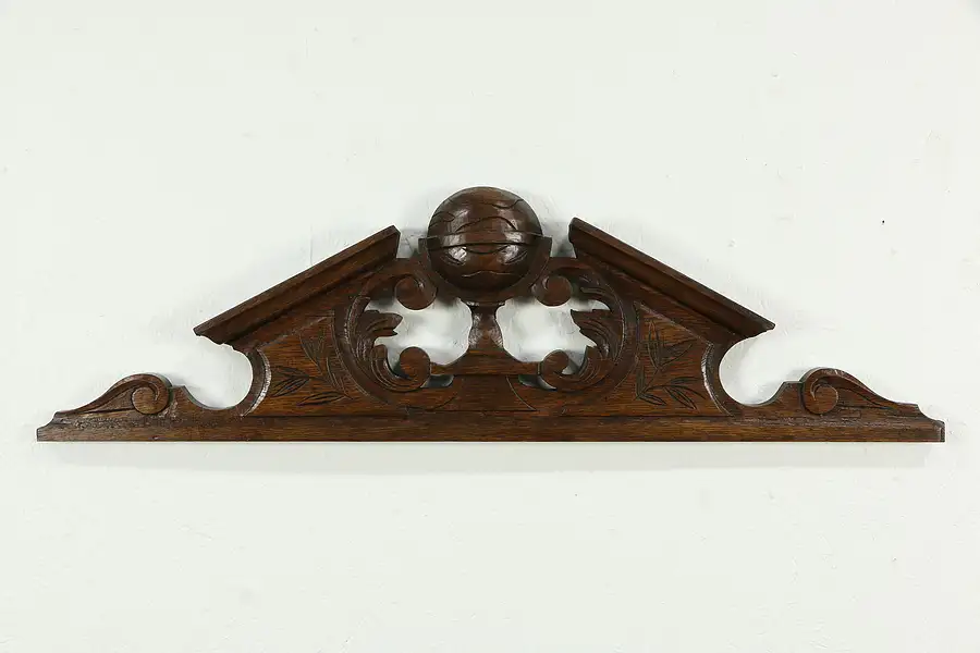 Main image of Architectural Salvage Hand Carved Oak Antique French Crest