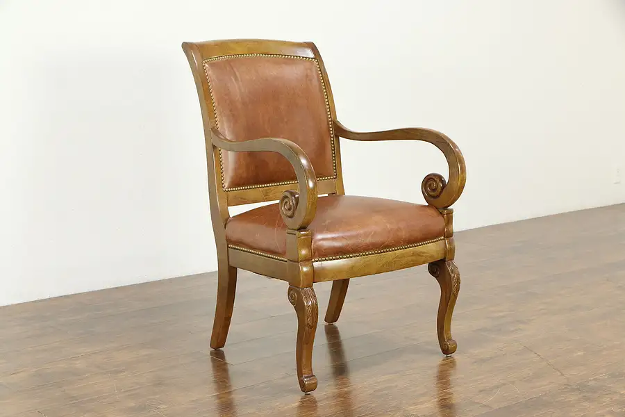 Main image of Empire Design Vintage Mahogany & Leather Chair, Steelcase