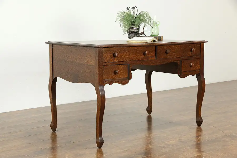 Main image of Oak Quarter Sawn Antique 1900 Library Desk