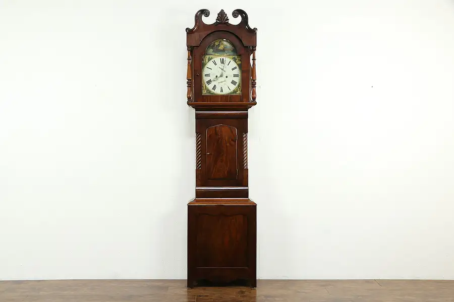 Main image of Georgian Antique 1825 English Mahogany Tall Case Grandfather Clock, Pratt