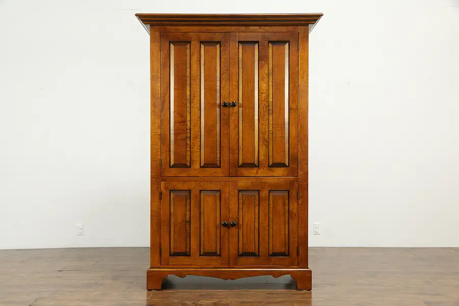 Main image of Curly or Tiger Maple Vintage Shaker Cupboard, John K Spicer Lebanon OH