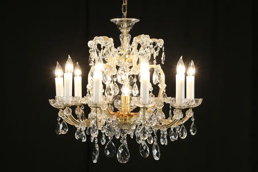 Main image of Marie Theresa Design Bohemian Czech Crystal 11 Candle Vintage Chandelier