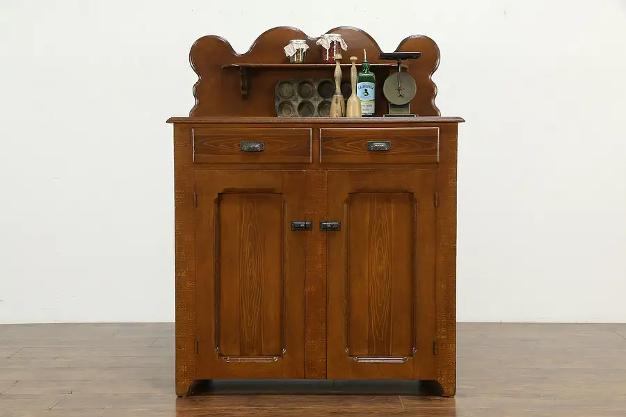 Main image of Victorian Antique Grain Painted Pine Kitchen Pantry Jelly Cupboard