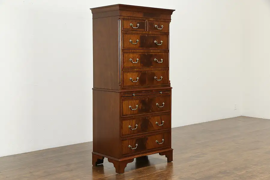 Main image of Georgian Style Vintage Mahogany Chest on Chest or Highboy