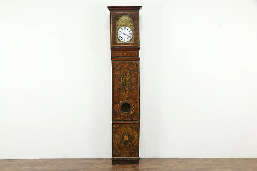 Main image of Hand Painted Antique Comtoise Morbier French Clock, Quartz Movement