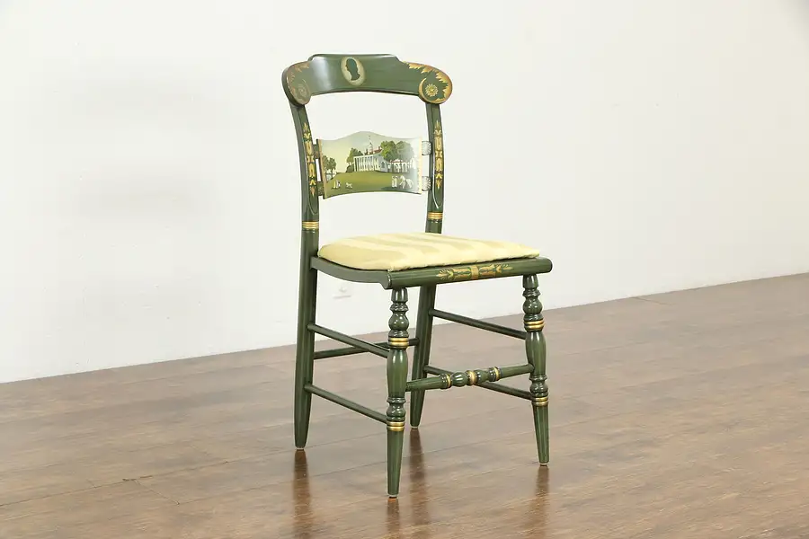 Main image of Washington Mt Vernon Painted Vintage Desk or Side Chair, New Upholstery