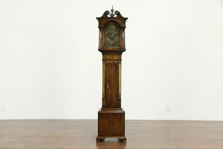 Main image of George III Style English Vintage Mahogany Grandmother Clock Brandon