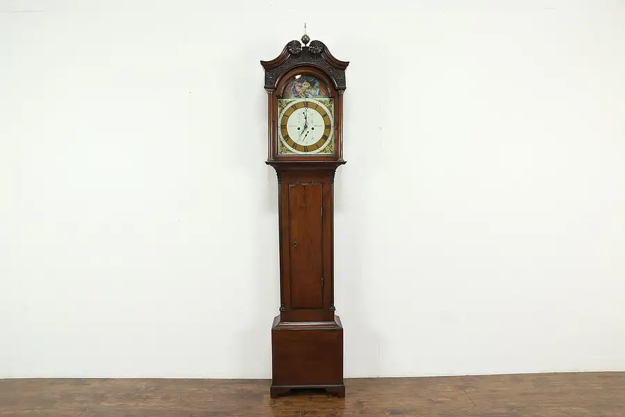 Main image of Georgian English Antique Tall Case Clock Belshazzar's Feast, Dixon Hexham