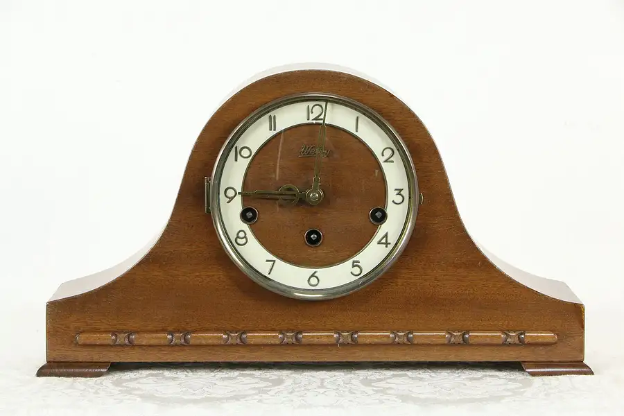 Main image of Art Deco German Vintage Mantel Clock, Westminster Chime, Welby