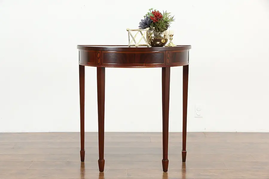 Main image of Georgian Design Vintage Demilune Half Round Hall Console Table, Hekman