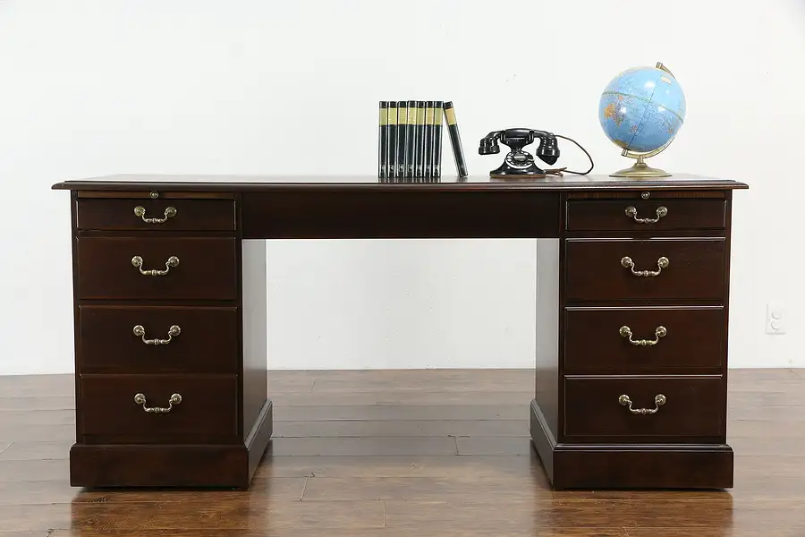 Main image of Traditional Vintage Office Credenza, Computer Desk, Lateral File, R-way