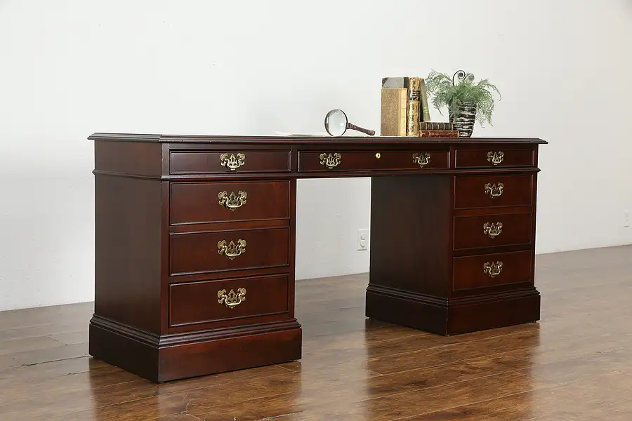 Main image of Traditional Vintage Office Credenza, Computer Desk, Lateral File, Sligh