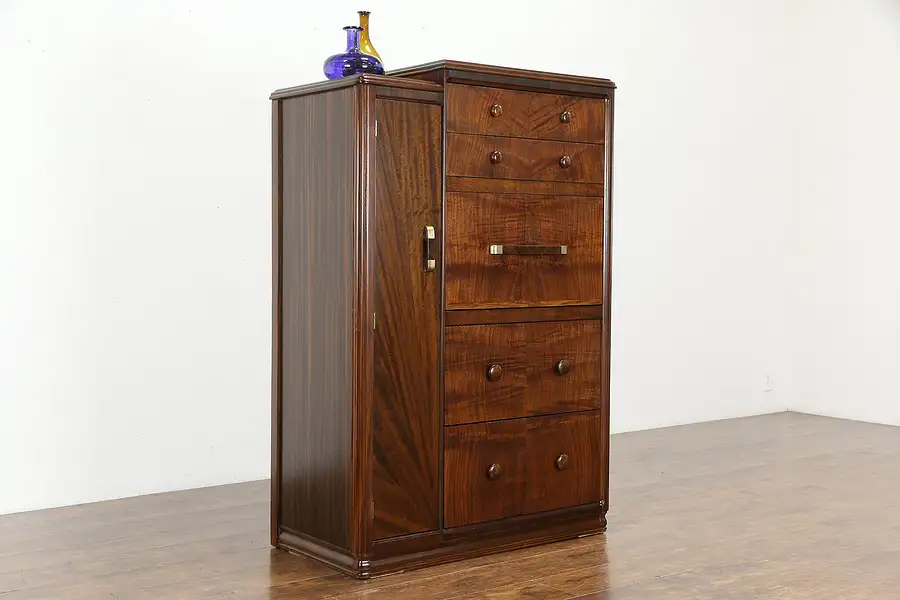 Main image of Art Deco to Midcentury Modern Vintage Chest, Chifferobe, Armoire, Closet