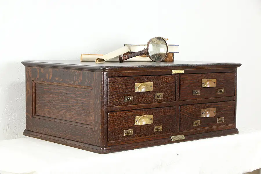 Main image of Oak Desktop Antique Office File Cabinet, Rochester NY & St. Paul