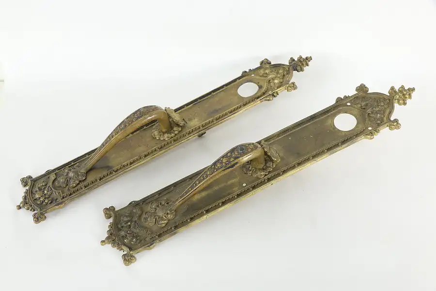 Main image of Victorian Pair of Antique Bronze Gothic Door Handles, Sargent