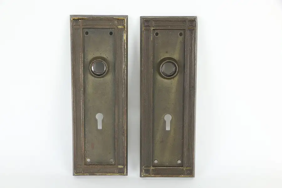 Main image of Pair of Craftsman Antique Doorknob Plates