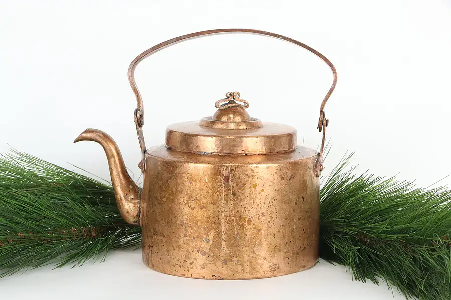 Main image of Copper Antique Dovetailed Farmhouse Scandinavian Tea Kettle