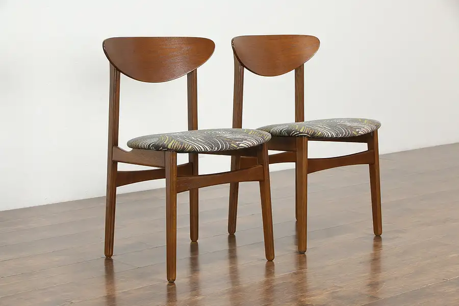 Main image of Pair of Midcentury Modern Teak Vintage Danish Chairs, New Fabric, Moredo