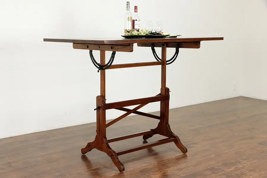 Main image of Drafting or Artist Desk, Vintage Drawing or Wine Table, Kitchen Island