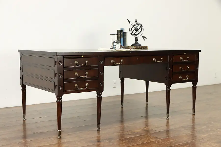 Main image of George Washington Style Vintage Mahogany Office or Library Desk, Myrtle