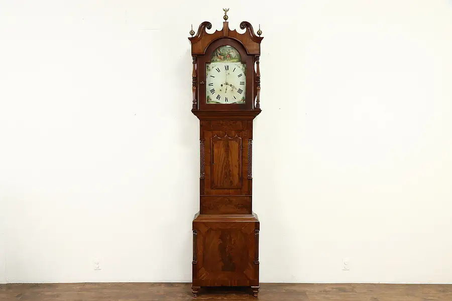 Main image of Georgian Mahogany 1820 Antique English Grandfather or Tall Case Clock