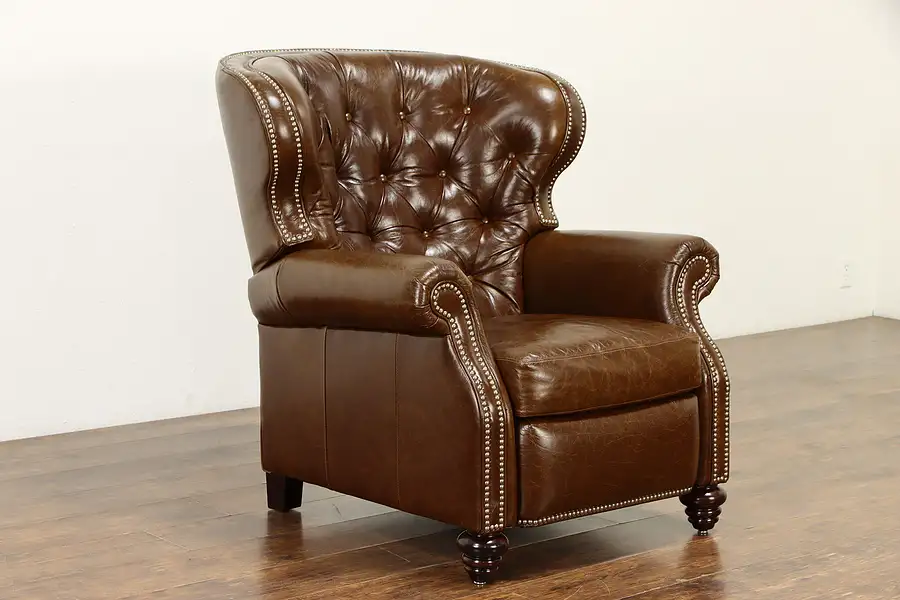 Main image of Chesterfield Leather Vintage Wing Chair Recliner, Comfort Design