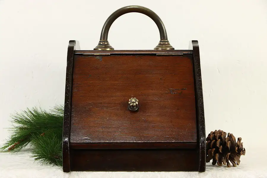 Main image of Victorian Antique English Mahogany Fireplace Coal Hod, Scuttle or Caddy