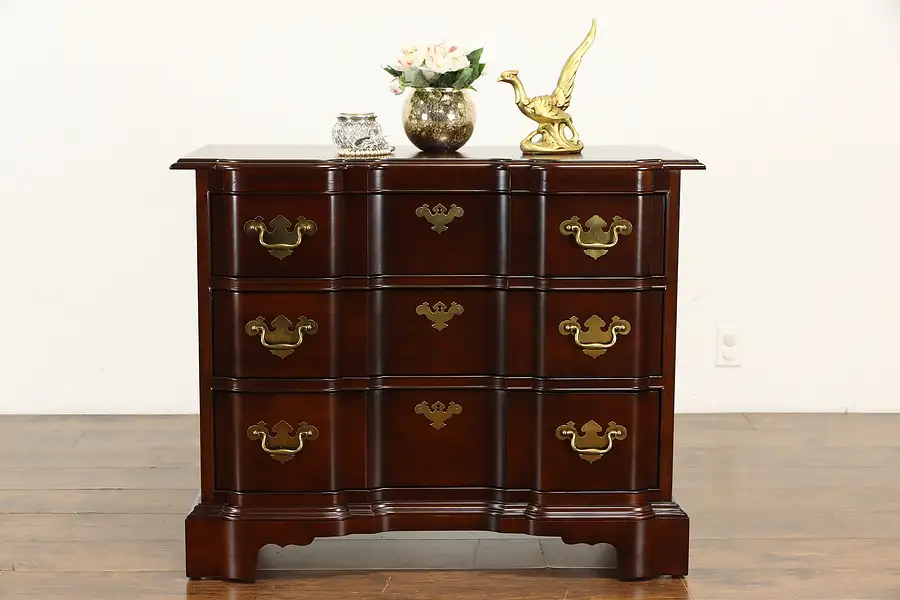 Main image of Georgian Chippendale Block Front Cherry Vintage Chest, Drexel