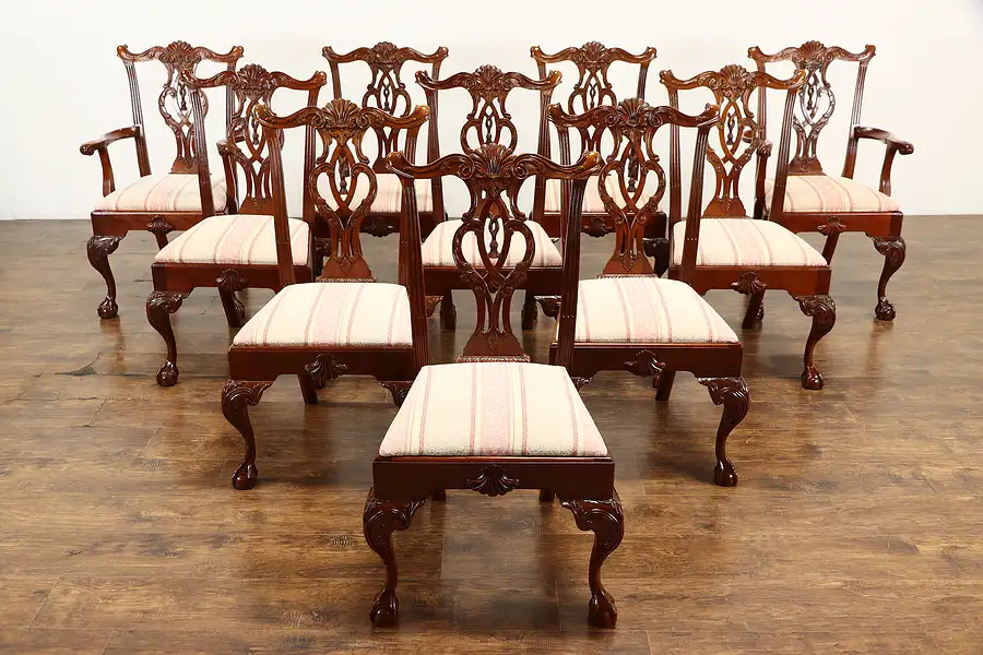 Main image of Set of 10 Georgian Design Mahogany Dining Chairs Mount Vernon by Hickory