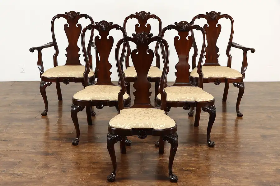 Main image of Set of 6 Georgian Design Mahogany Dining Chairs, Williamsburg by Stickley