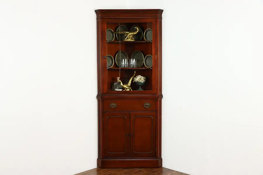 Main image of Traditional Vintage Mahogany Corner Cabinet or Cupboard