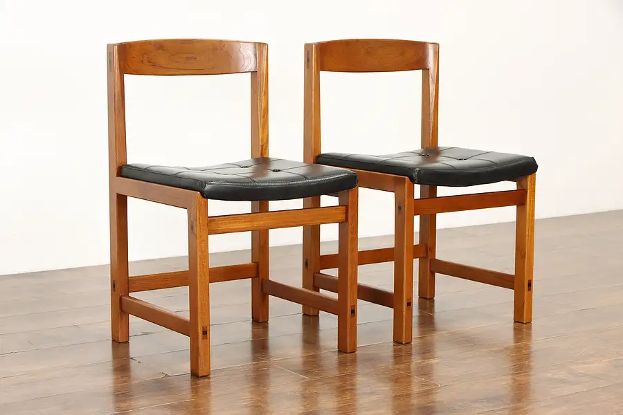 Main image of Pair Midcentury Modern 1960 Vintage Teak Chairs Attrib. Bruno Matthsson