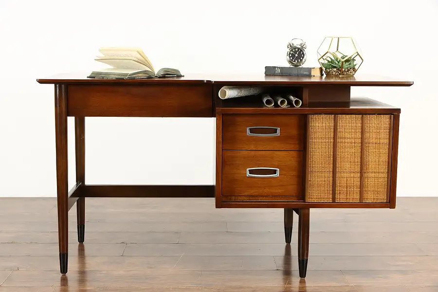 Main image of Midcentury Modern 1960 Vintage Walnut Office or Library Desk, Hooker