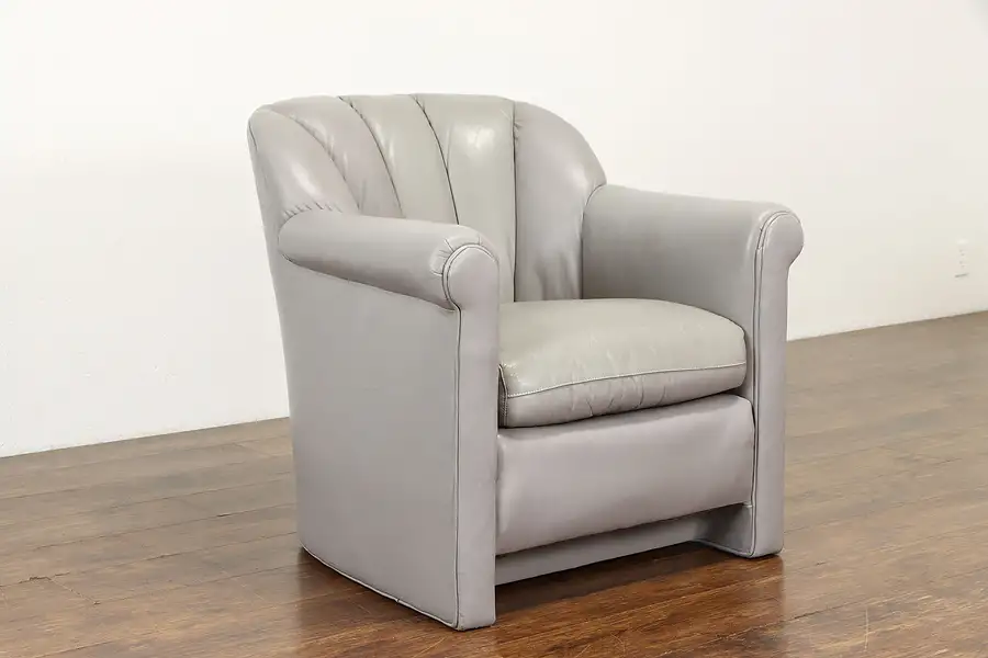 Main image of Channel Back Vintage Club Chair with Scratch, Emerson Leather