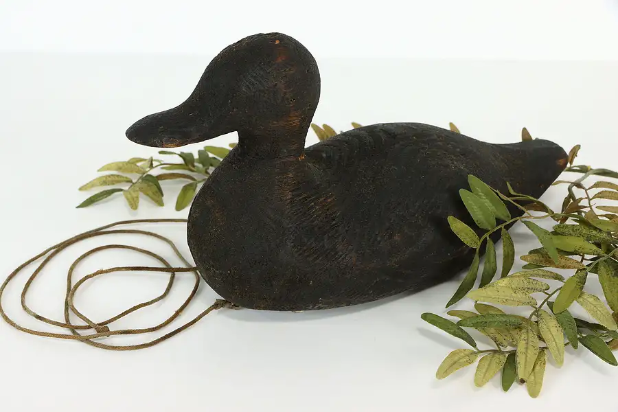 Main image of Carved Folk Farmhouse Antique Duck Decoy Sculpture