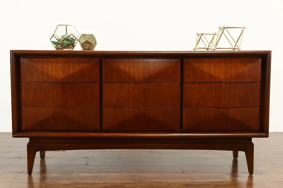 Main image of Midcentury Modern Vintage Dresser, or Credenza, Diamond Front, United