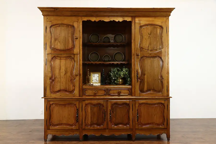 Main image of French Country Pine Antique Farmhouse Cabinet Kitchen Pantry Cupboard