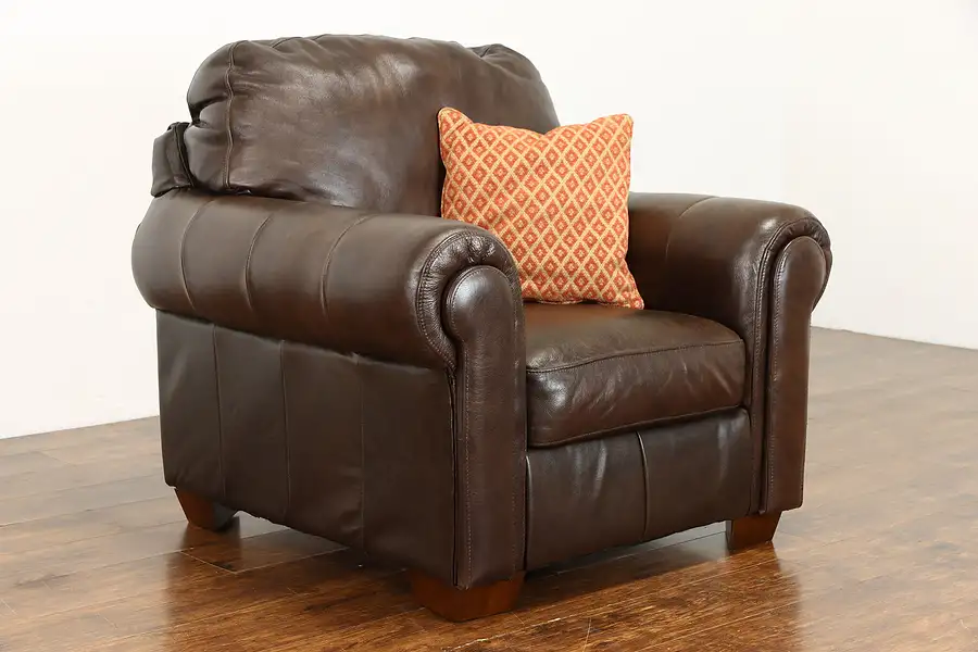 Main image of Leather Contemporary Overstuffed Armchair, Ashley Furniture