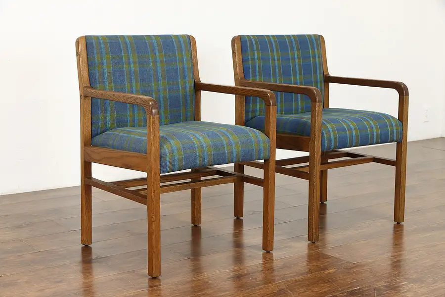 Main image of Pair of Midcentury Modern Oak Office Chairs or Armchairs, Helikon