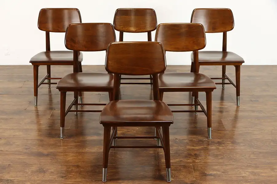 Main image of Birch Midcentury 6 Dining Chairs, B1 Marble Chair Co, New Life Sjöström