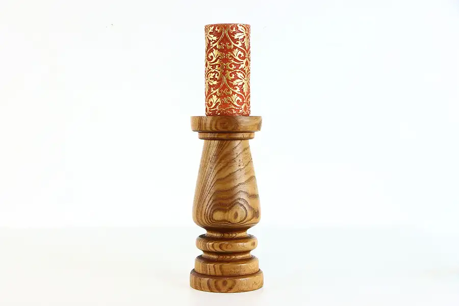 Main image of Ash Farmhouse Vintage Turned Candle Holder, Ezra Johnson Cambridge KA