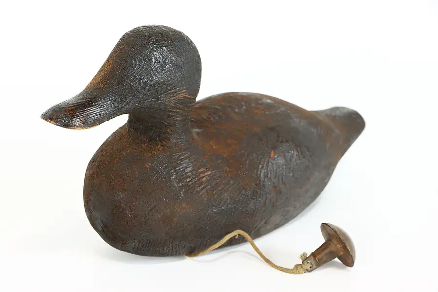 Main image of Carved Folk Farmhouse Antique Duck Decoy Sculpture