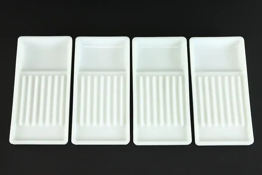 Main image of Antique Milk Glass 4 Dental Trays, American, Two Rivers WI