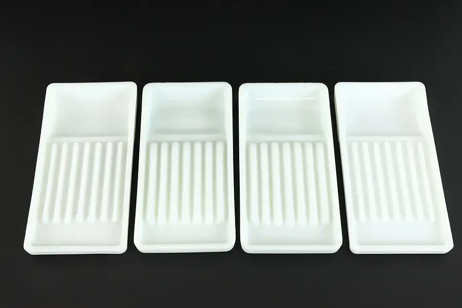 Main image of Antique Milk Glass 4 Dental Trays, American, Two Rivers WI