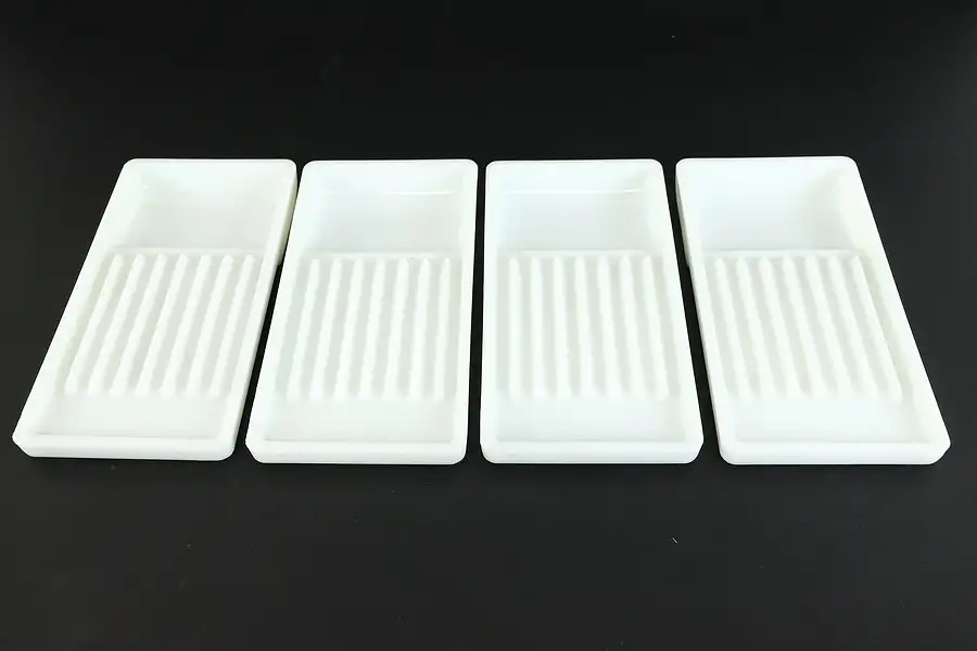 Main image of Antique Milk Glass 4 Dental Trays, American, Two Rivers WI