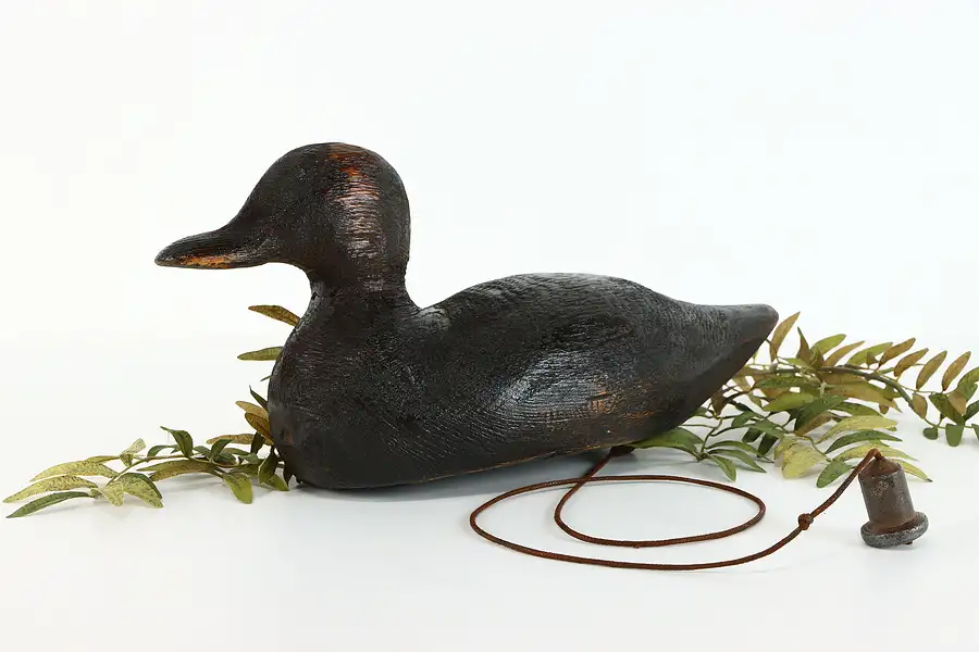 Main image of Carved Folk Farmhouse Antique Duck Decoy Sculpture