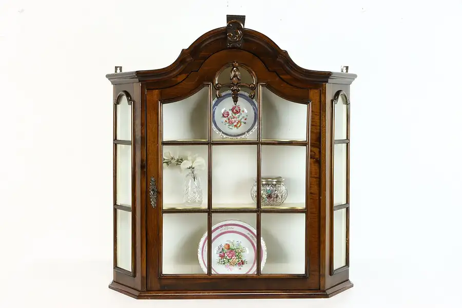 Main image of Traditional Mahogany Vintage Hanging or Tabletop China or Curio Cabinet